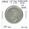 Image 1 : 1945 Silver 50 Cents. Hearing Aid in King’s Ear from Die Clash. VF-20. Scarce.