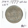 Image 1 : 1947 Silver 50 Cents. Curved Right 7. VF-20.