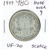 Image 1 : 1949 Silver 50 Cents.  Hoof Over 9 Variety. VF-20. Scarce.