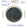 Image 1 : 1952 – 2002P Coronation 50 Cents. BU. Nice.