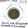 Image 1 : France. Chamber of Commerce 1922 50 Centimes. VF.