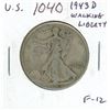 Image 1 : U.S. 1943D Walking Liberty Silver Half Dollar. Denver Mint. F-12.