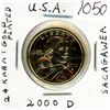 Image 1 : U.S. Gold-Plated 2000D Sacagawea Dollar. BU.
