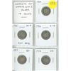 Image 1 : Complete set of World War I Silver 5 Cents. Includes 1914, 1915, 1916, 1917 & 1918. Coins grade VG-8