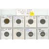 Image 1 : Lot of 8 Canadian Error & Variety 5 Cents. Includes Die Crack, Pill in Ear, Spikes behind head from 