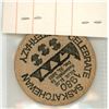 Image 2 : 1905 – 1980 Celebrate Saskatchewan large 2-inch Wood produced for Esterhazy.