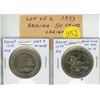 Image 1 : Lot of 2 1973 Regina 50 Cents Trade Dollars. Long E in HOME and Hoof over first bar in N. BU.