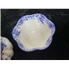 Image 6 : Shelley Cream and Sugar, Dainty Blue pattern, tiny fleabite on creamer rim
