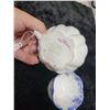 Image 8 : Shelley Cream and Sugar, Dainty Blue pattern, tiny fleabite on creamer rim