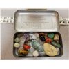 Image 2 : Accessories sewing tin of polished stones and marble bookend