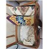 Image 2 : Vintage leather suitcase with petit point and doilies