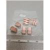 Image 1 : Vintage pink thermoset clip earrings (3 pair)