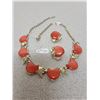 Image 2 : Red Coro thermoset necklace and clip earrings, circa 1957-58