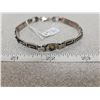 Image 2 : Sterling silver bracelet with cat eye stones, 7.97 grams
