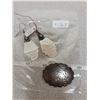 Image 1 : Mother-of -pearl and silver earrings and broach marked Sterling, 6.52 grams