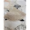 Image 2 : Lot of vintage doilies with cloth centres (11)
