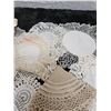 Image 4 : Lot of vintage doilies with cloth centres (11)
