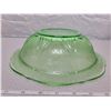 Image 3 : Green depression glass berry bowl, “Royal Lace”, 10”