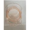Image 4 : Pink glass footed fruit bowl and pink plate, rolled edges