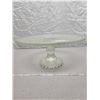 Image 1 : Pedestal cake plate, “Harp” pattern, Jeanette glass, 1950’s