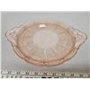 Image 1 : Pink depression Cherry Blossom handled tray, Jeanette Glass, 1930-39