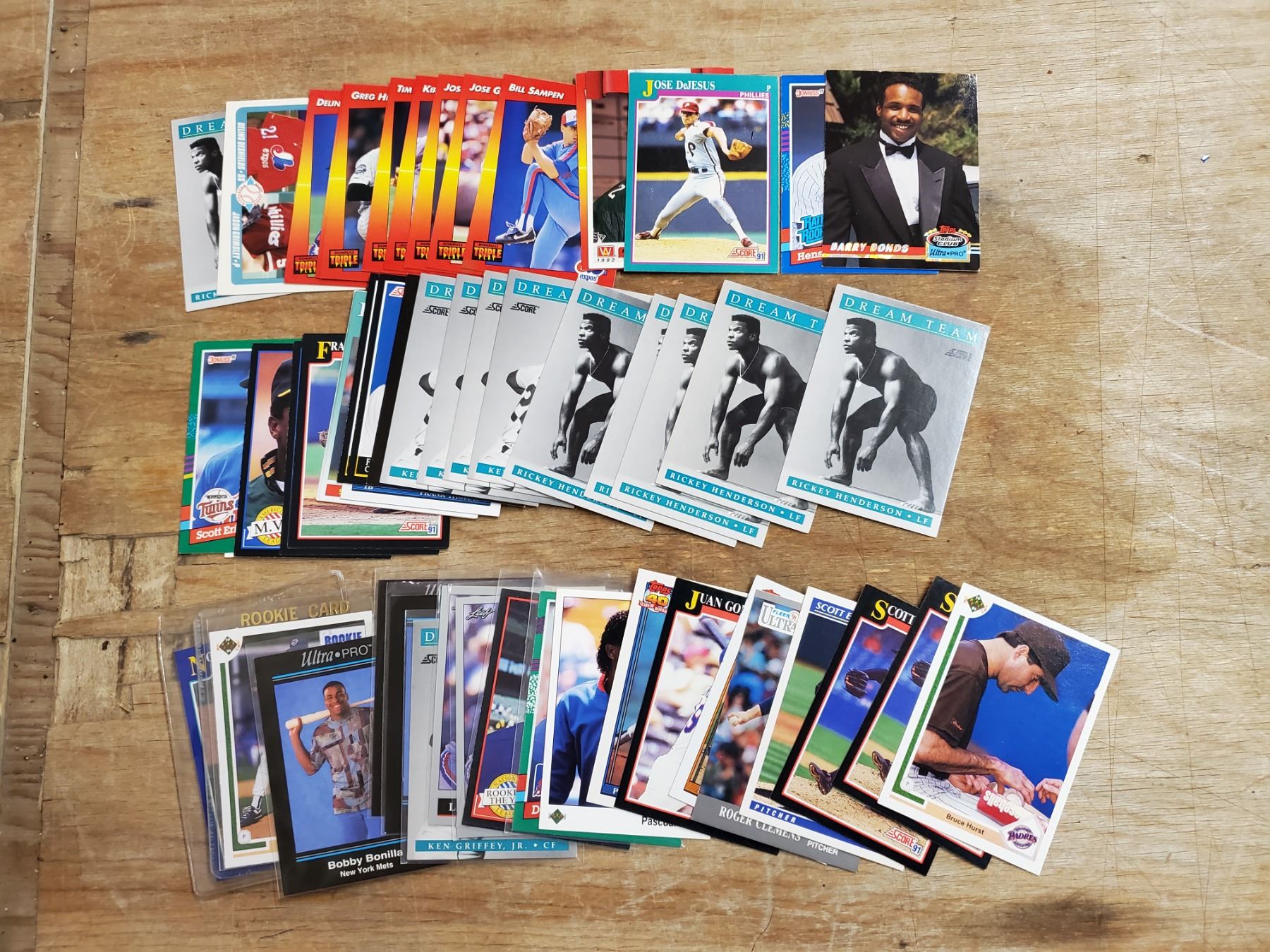 56 random baseball cards
