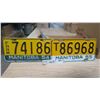 Image 1 : 1954-55 yellow manitoba license plates
