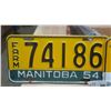 Image 2 : 1954-55 yellow manitoba license plates