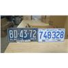 Image 1 : 1964 blue alberta plate & 1968 BC white plate