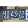 Image 2 : 1964 blue alberta plate & 1968 BC white plate