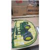 Image 1 : misc items, john deere apron, sign, stickers, 1930 calendar