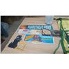 Image 2 : misc items, john deere apron, sign, stickers, 1930 calendar