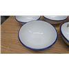 Image 2 : 5 enamel bowls white with blue rims