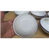 Image 3 : 5 enamel bowls white with blue rims
