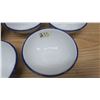 Image 7 : 5 enamel bowls white with blue rims