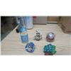 Image 1 : 5 misc trinkets, bottle, hand blown glass, other items