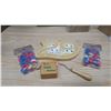 Image 1 : game lot, crib board, pinnochi rings, etc