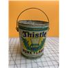 Image 1 : VINTAGE 5 LBS THISTLE BRAND LARD TIN CALGARY ALBERTA