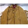 Image 2 : retro leather 1970's jacket fringe western jacket wooden buttons size 46