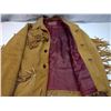 Image 3 : retro leather 1970's jacket fringe western jacket wooden buttons size 46