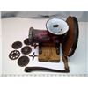 Image 1 : Husqvarna meat grinder no 22 w/ pulley on handle enamel inside w/ 5 cutting blades
