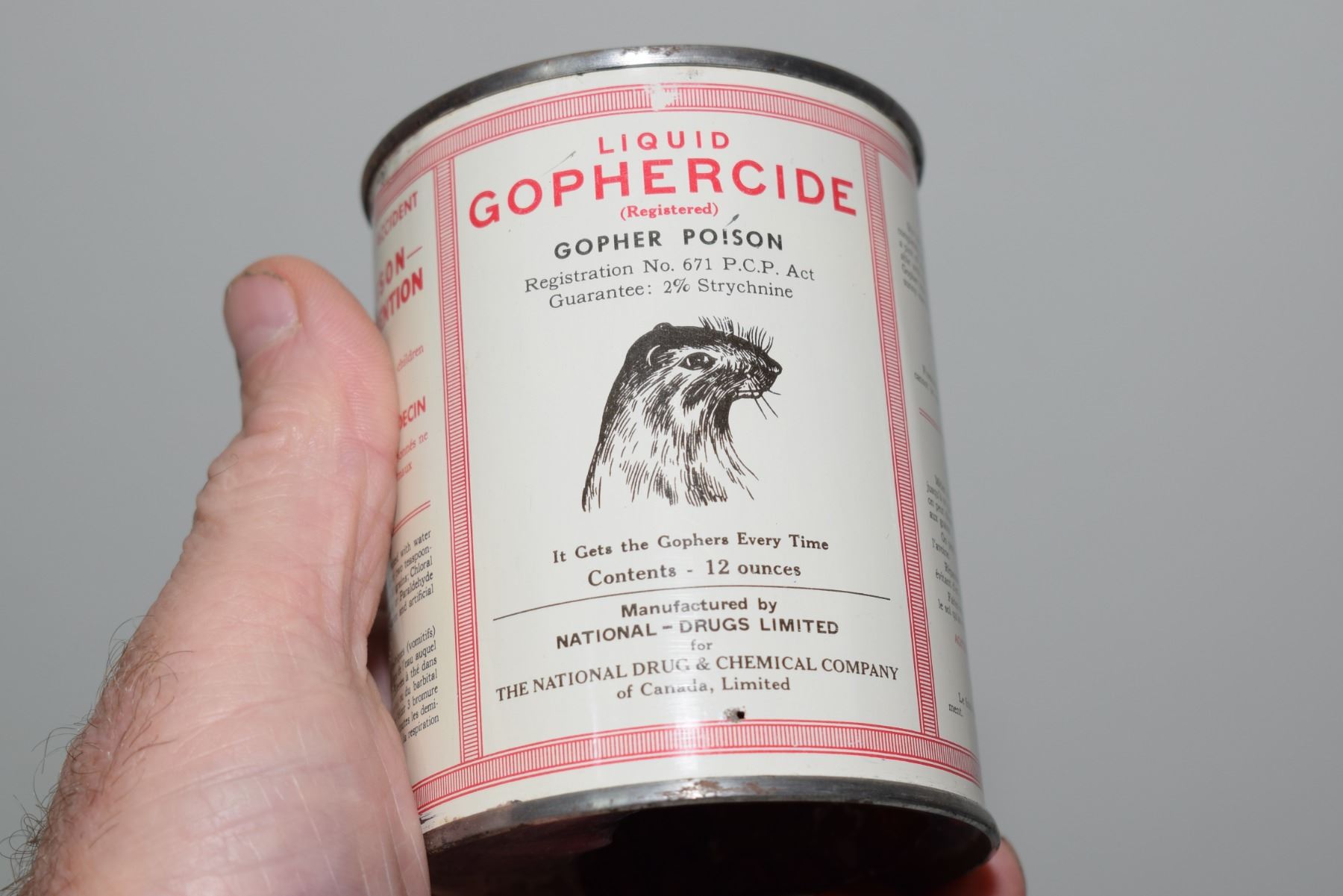Gopher Poison Sign Rare Gopher Poison Tin