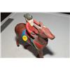 Image 1 : Antique Carved Santa on Reindeer, As is