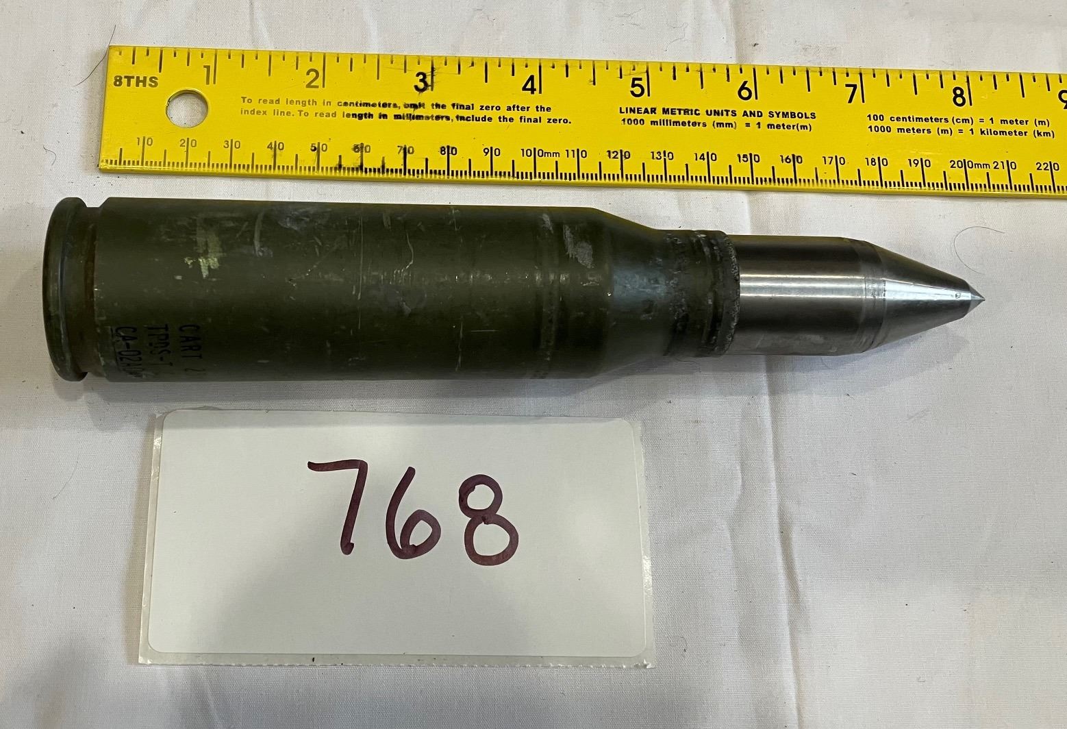 25mm Canadian Army shell Casing with reproduction bullet Schmalz Auctions