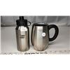 Image 1 : Large stainless steel STARBUCK thermos coffee mug & smaller stainless thermos water bottle