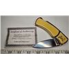 Image 1 : Never used AL AGNEW Collectable Pocket Knife with velvet pouch incuding Certificate of Authenticity