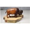 Image 1 : MURRAY WATSON -  Butternut Wooden Carved Buffalo - Prented to special guests atending 2006 Scotiaban