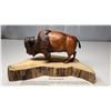 Image 2 : MURRAY WATSON -  Butternut Wooden Carved Buffalo - Prented to special guests atending 2006 Scotiaban