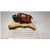 Image 3 : MURRAY WATSON -  Butternut Wooden Carved Buffalo - Prented to special guests atending 2006 Scotiaban