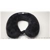 Image 1 : Black Velvet covered Travel Pillow - (Never Used)